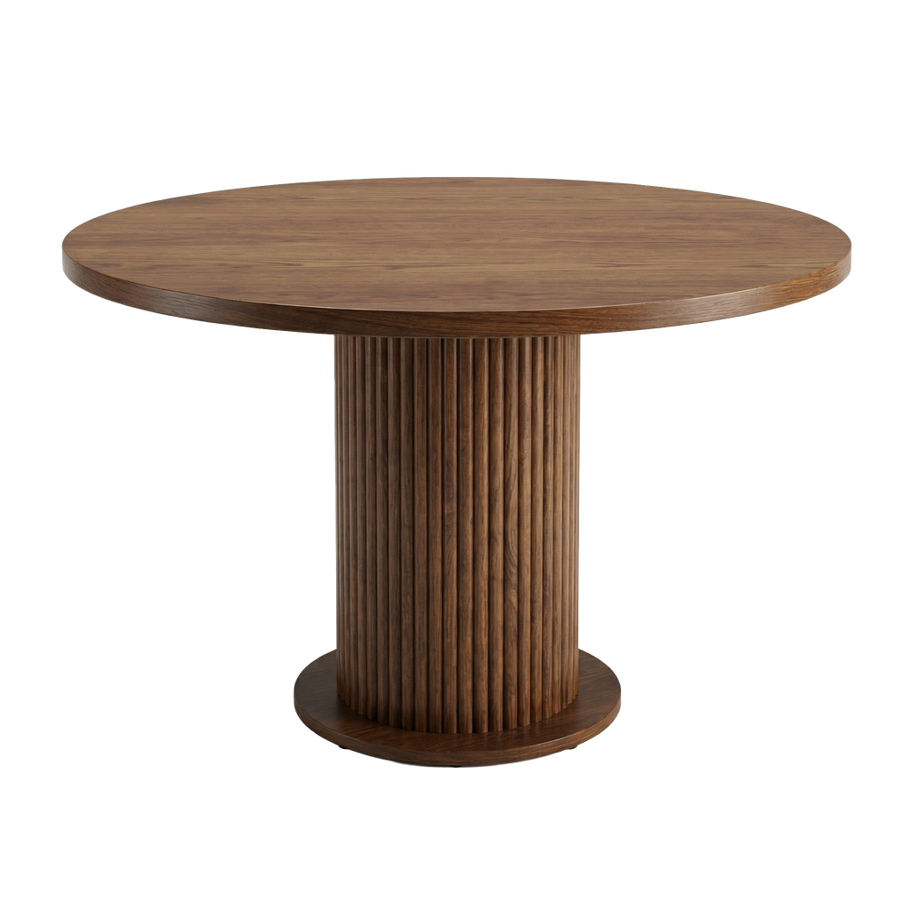 Esstisch Aqua Rund – Dunkles Holz