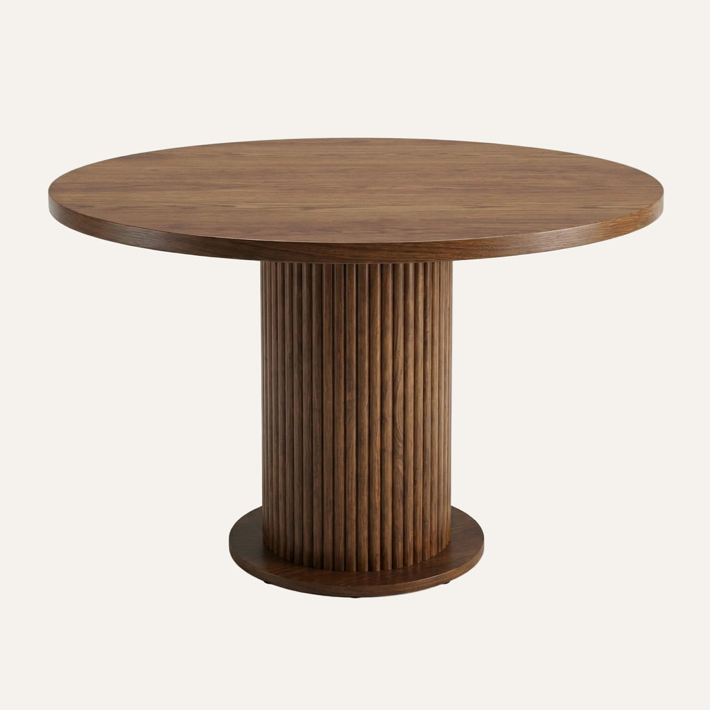 Esstisch Aqua Rund – Dunkles Holz